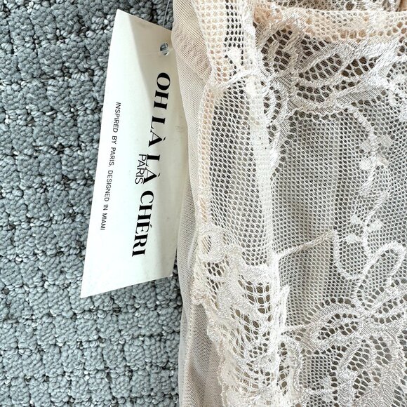 Oh La La Cheri Paris Babydoll Womens Size 3X/4X Cream Lace Adjustable Straps NWT - Picture 7 of 12